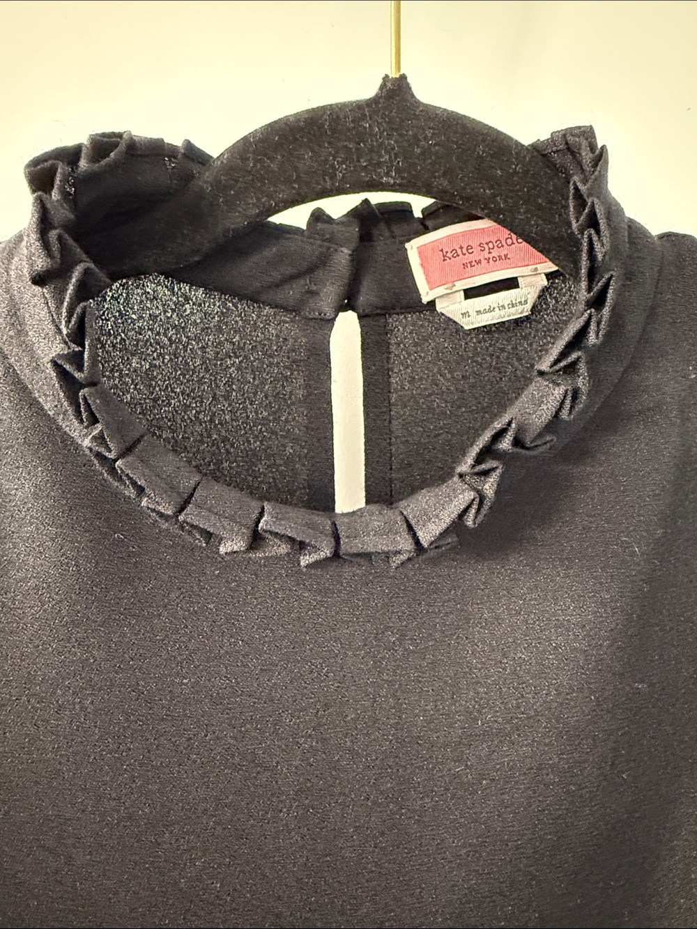 kate spade black ruffle-sleeve mock neck blouse - Picture 12 of 12